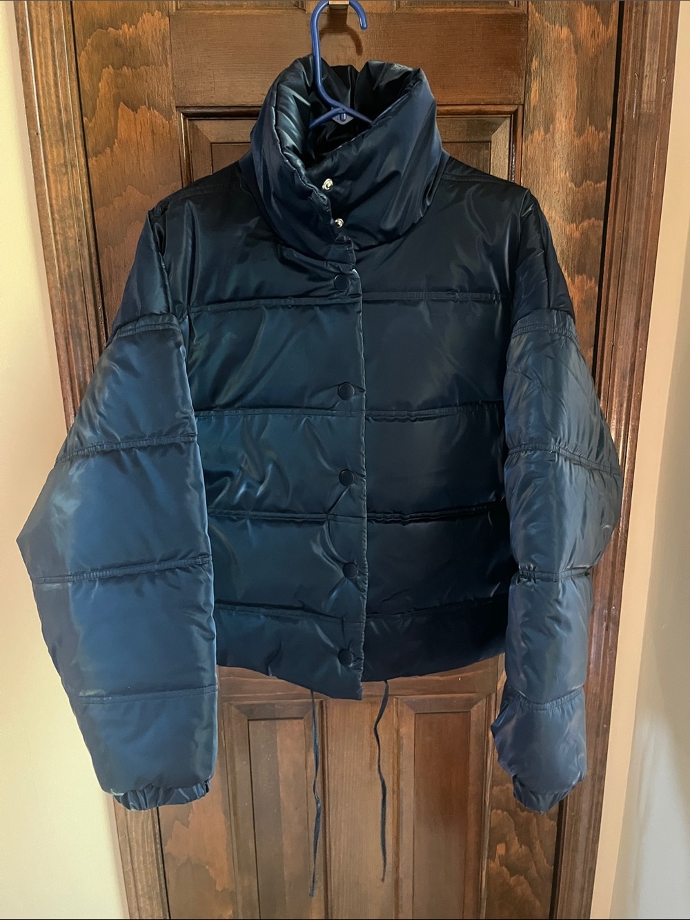 Wild Fable Navy Cropped Puffer Jacket